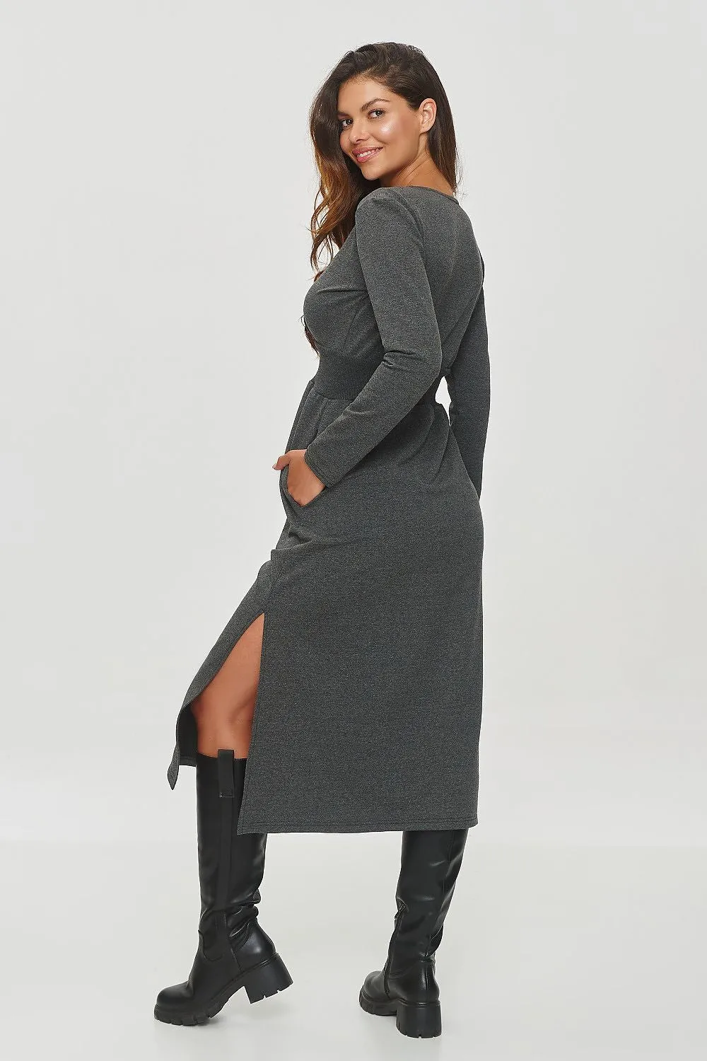 Elegant Wrap Dress with Flared Skirt