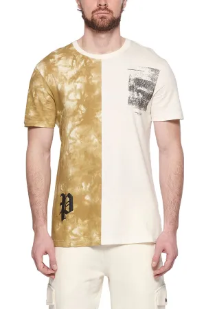 Eleven Paris Knit Tie Dye Block Short Sleeve Crewneck T-Shirt (FENNEL SEED TIE DYE BLOCK)