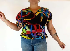 Elk colourful wrap style top size 16