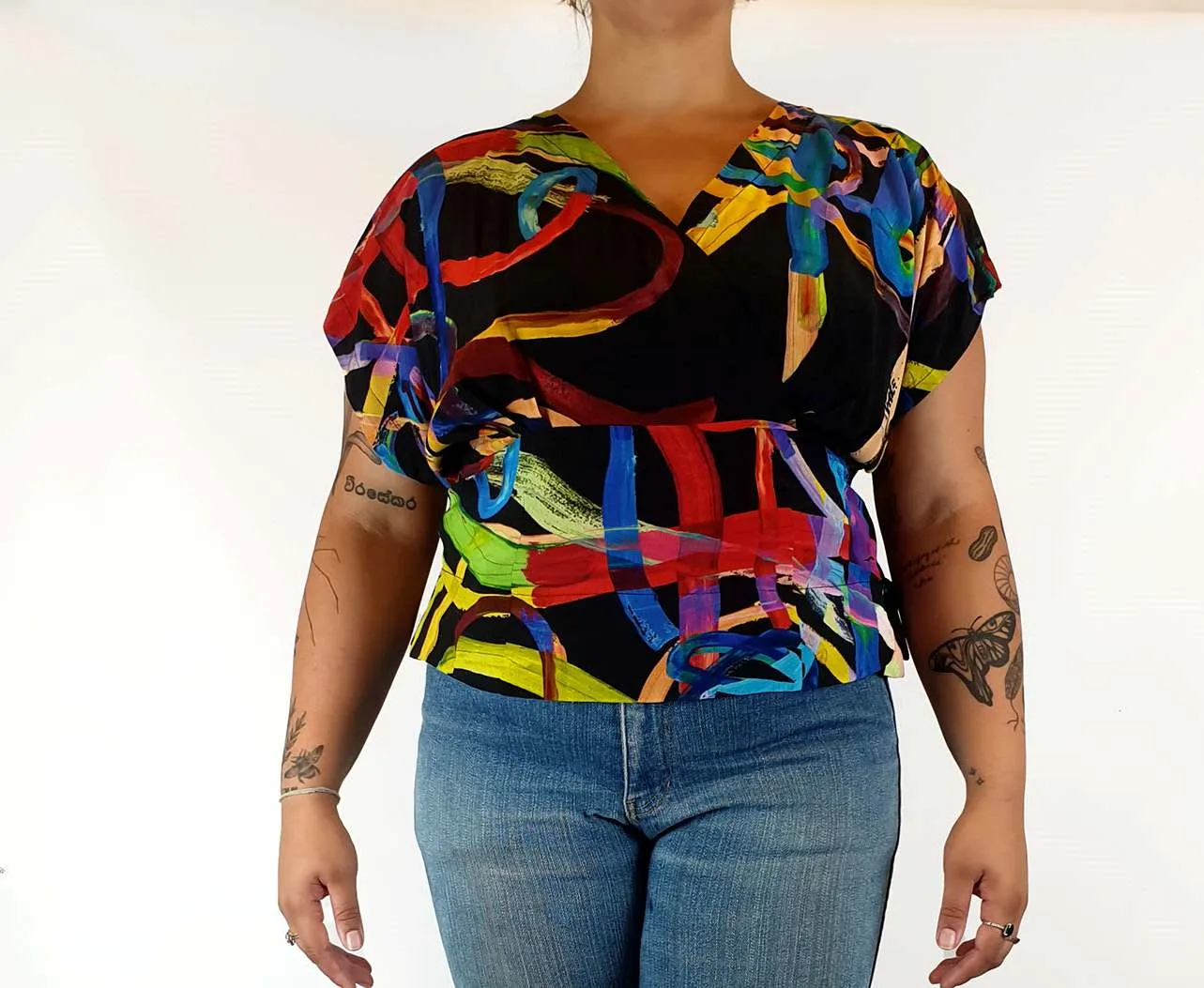 Elk colourful wrap style top size 16