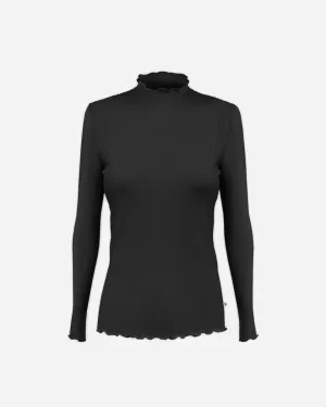 Elsk Jannerup Ribbed Hight Neck LS Tee - Black
