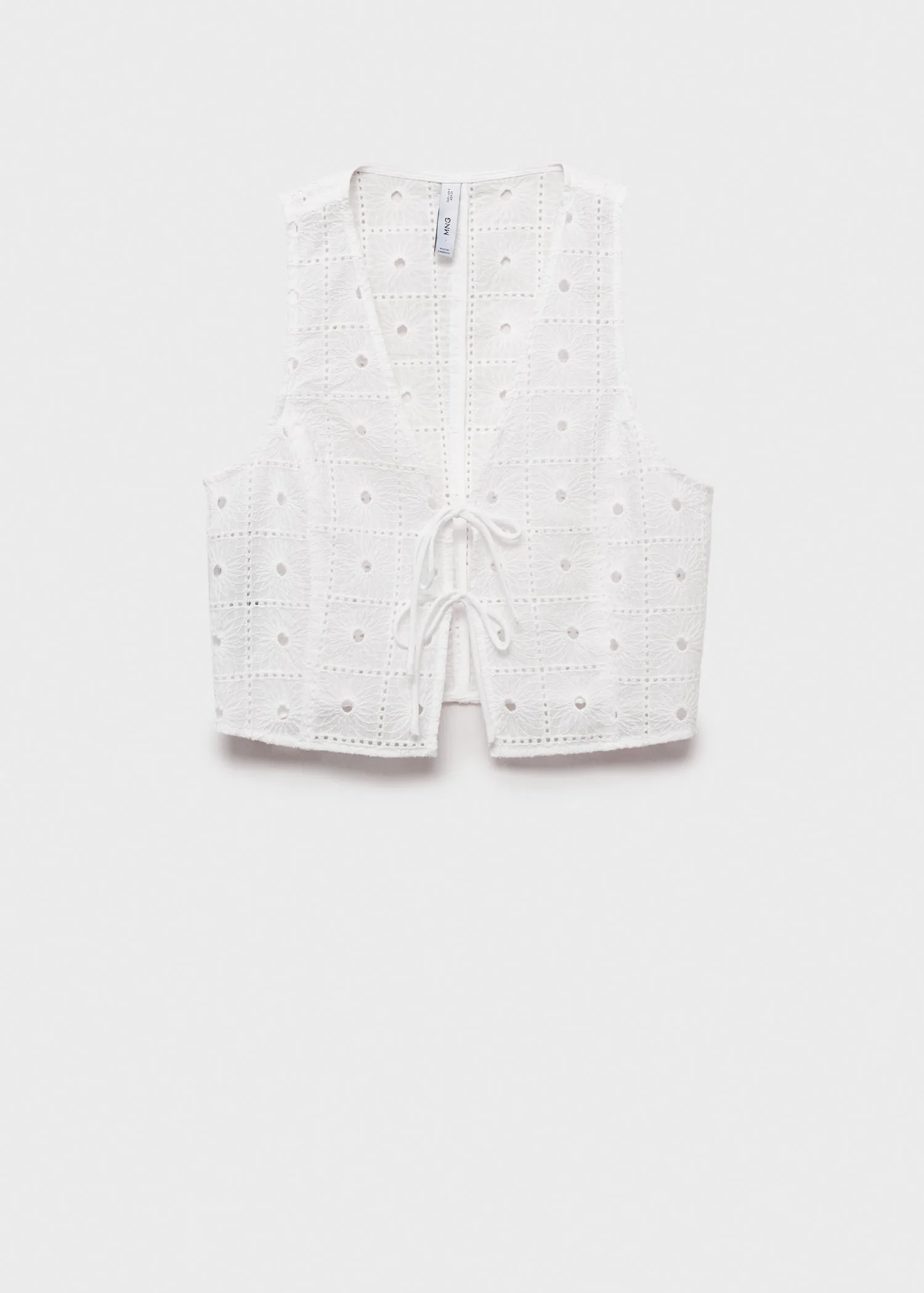 Embroidered cotton waistcoat with bows