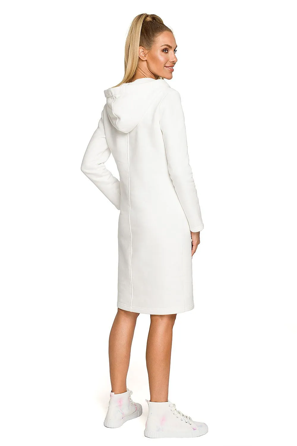 Embroidered Hooded Fleece Dress
