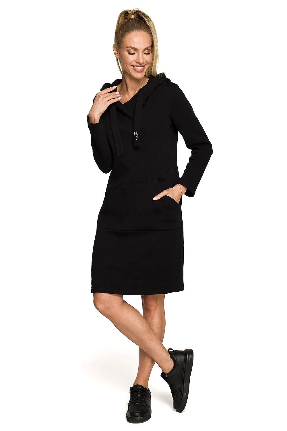 Embroidered Hooded Fleece Dress