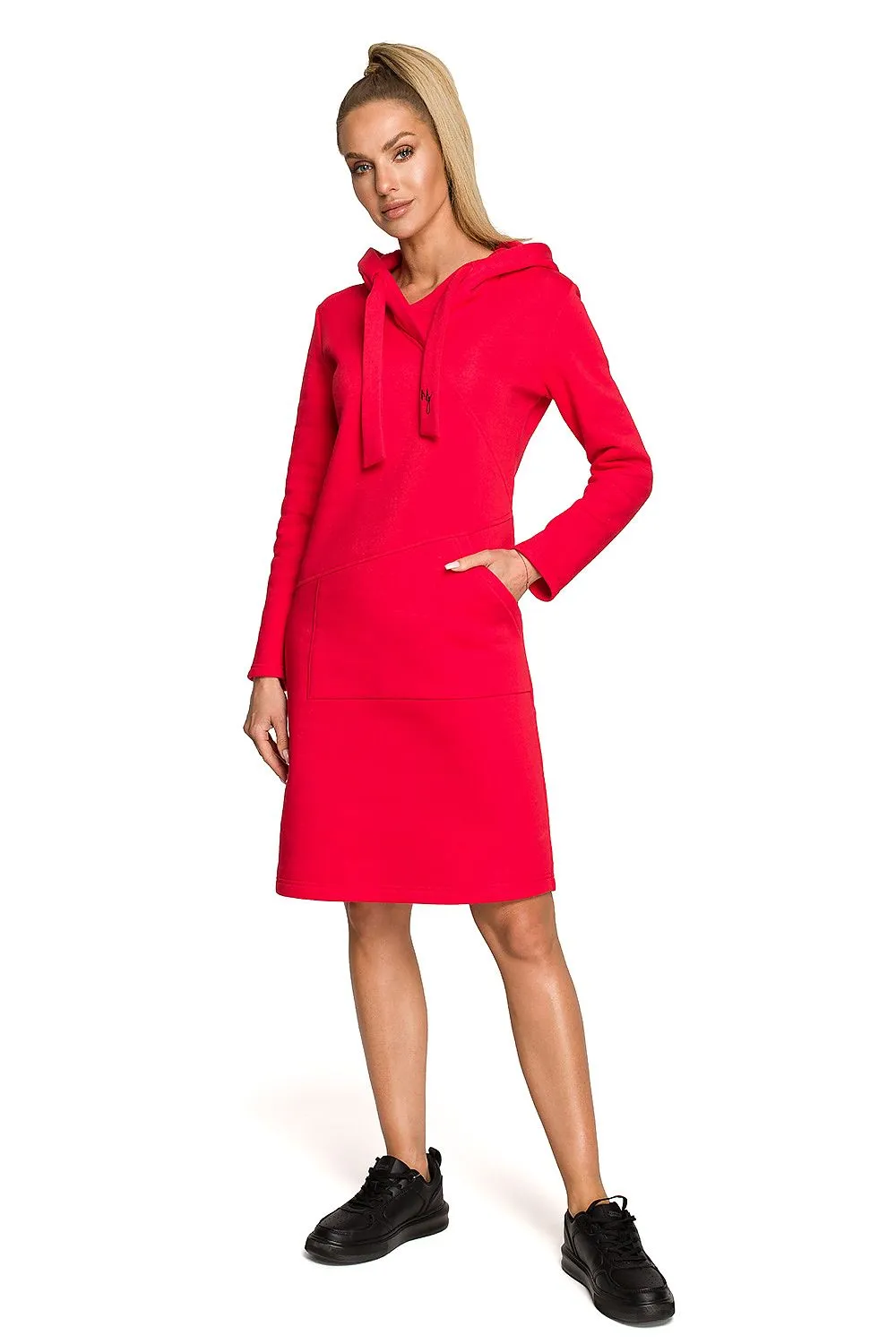 Embroidered Hooded Fleece Dress