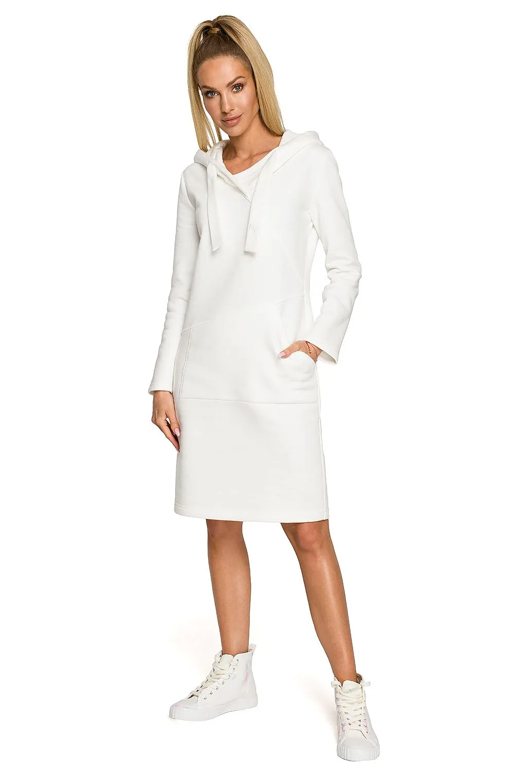 Embroidered Hooded Fleece Dress