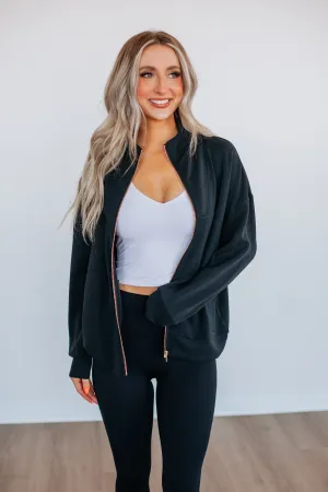 Enya Zip-Up Jacket - Black