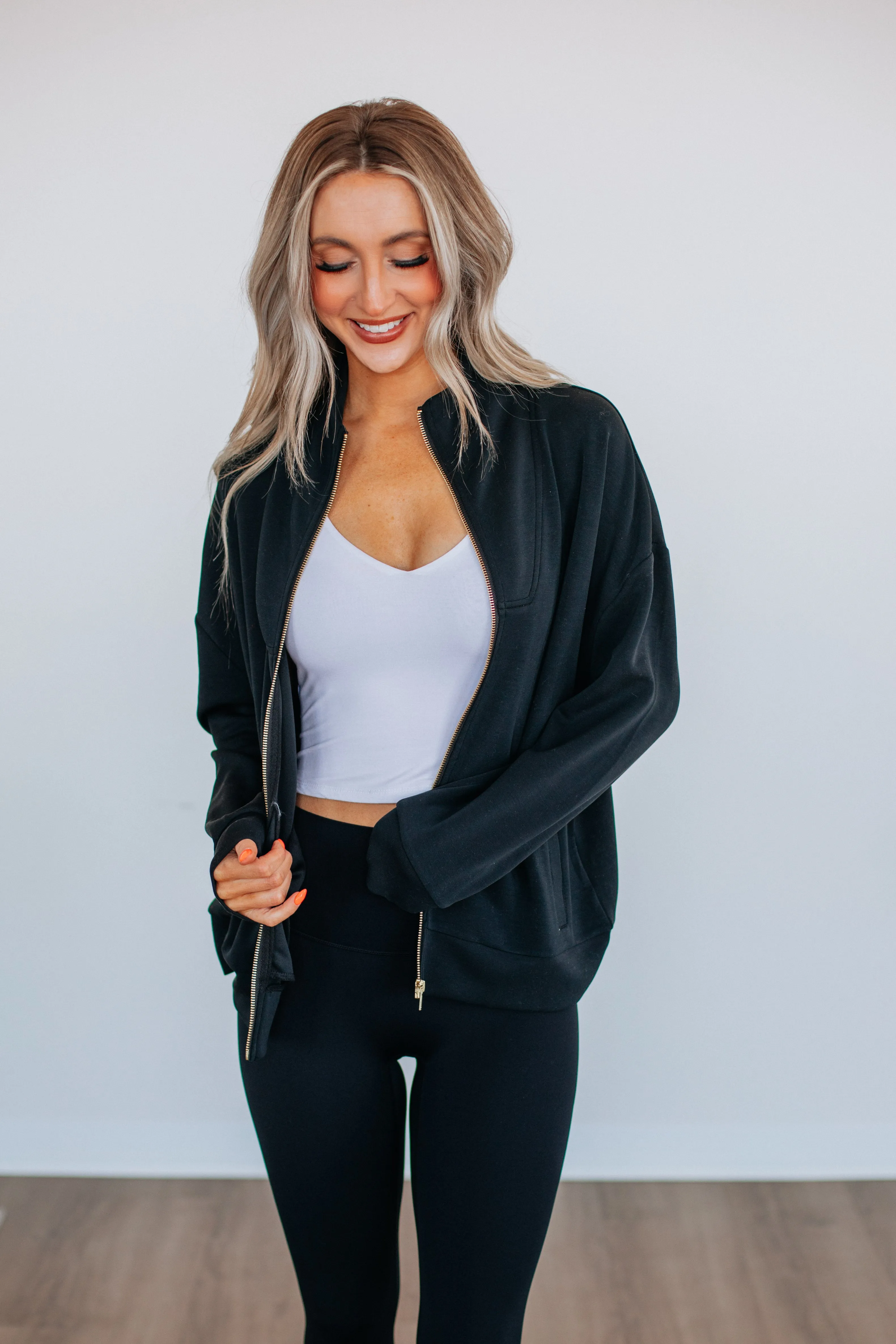Enya Zip-Up Jacket - Black