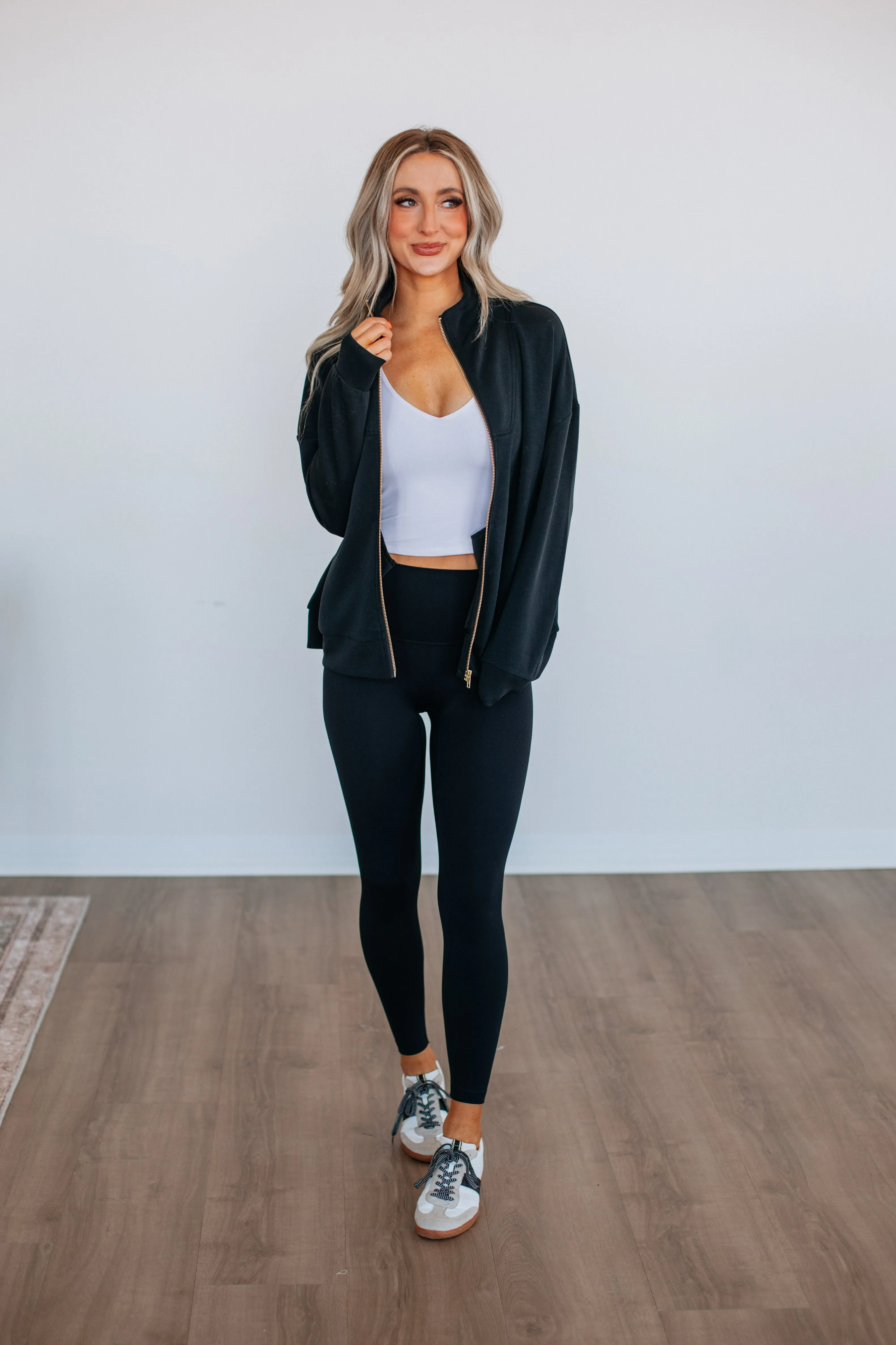 Enya Zip-Up Jacket - Black