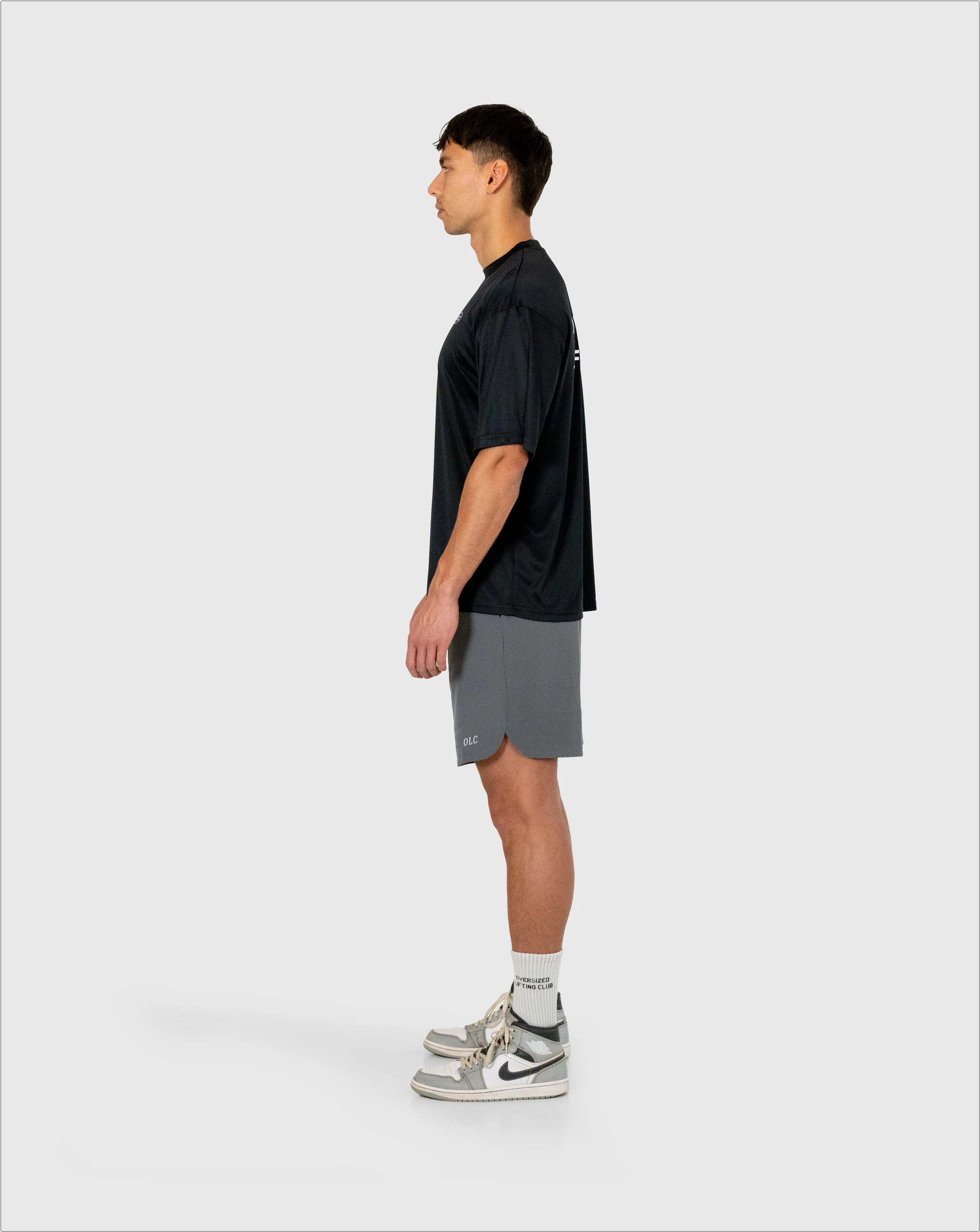 Essential Tech Shorts - Charcoal Grey/White