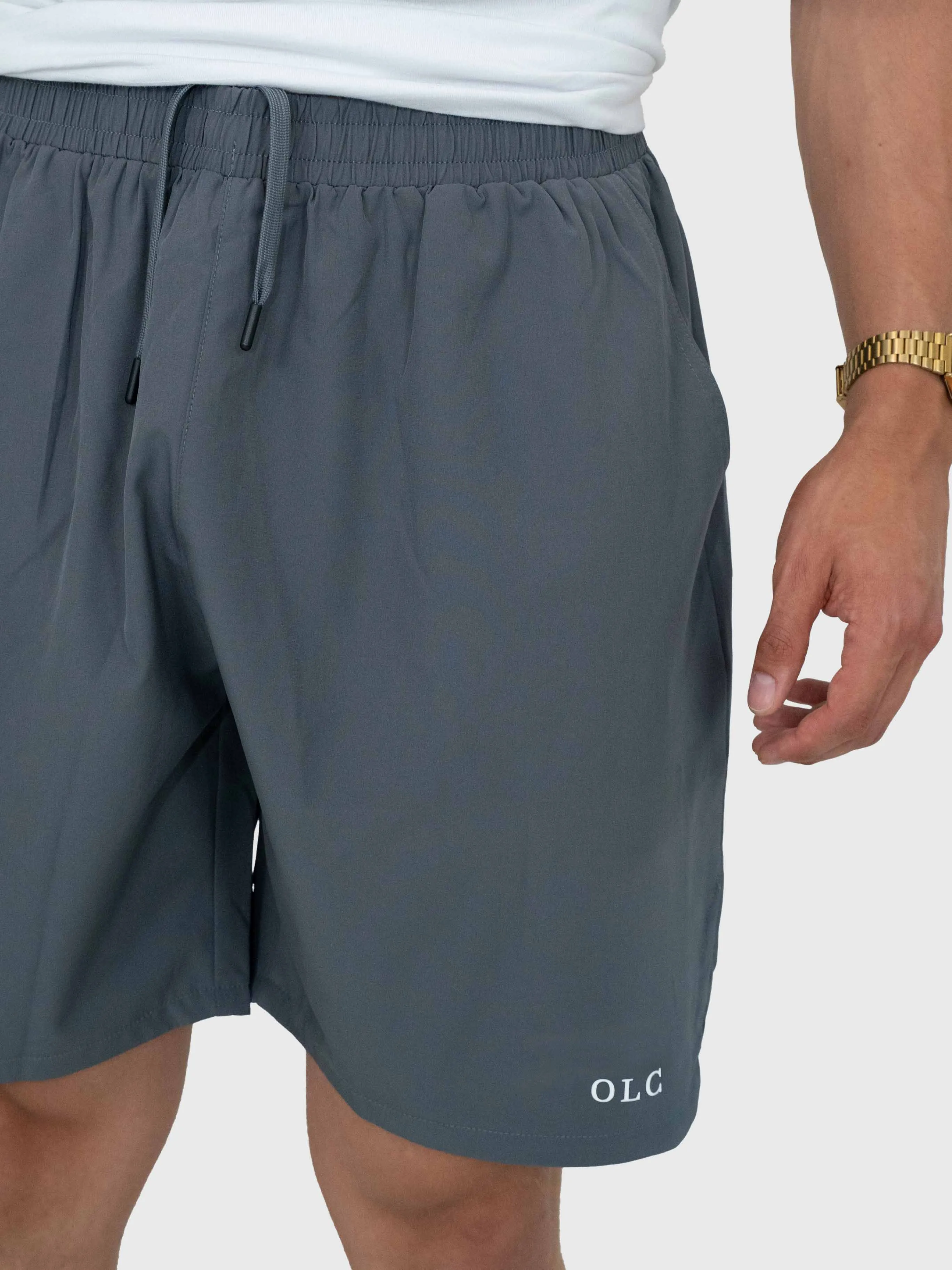 Essential Tech Shorts - Charcoal Grey/White
