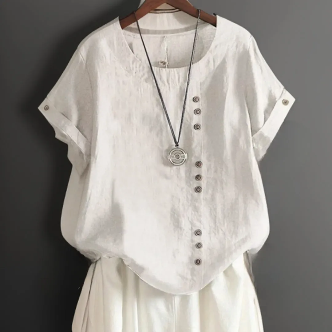 Estela® | T-shirt with a crew neck and buttons