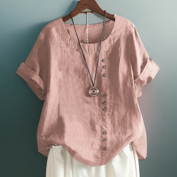 Estela® | T-shirt with a crew neck and buttons