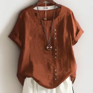 Estela® | T-shirt with a crew neck and buttons
