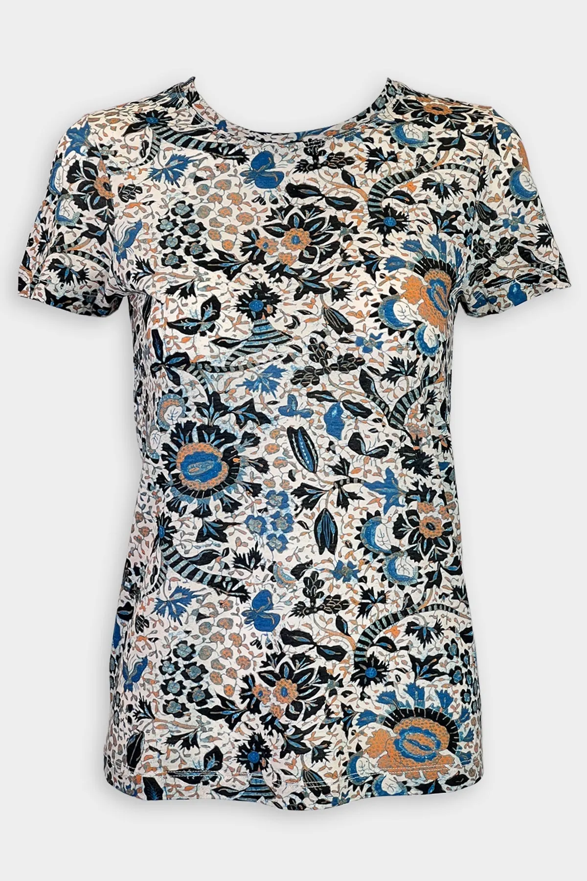 Estelle Printed Cotton Crewneck T-Shirt in Clematis