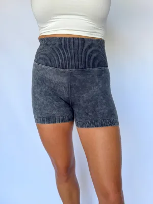 Eyes On Me High Waisted Biker Shorts *Black*