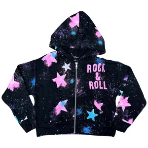FBZ Black Rock & Roll Zip Up Hoodie
