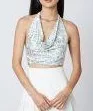 Floral Strapless Tie Back Crop Top