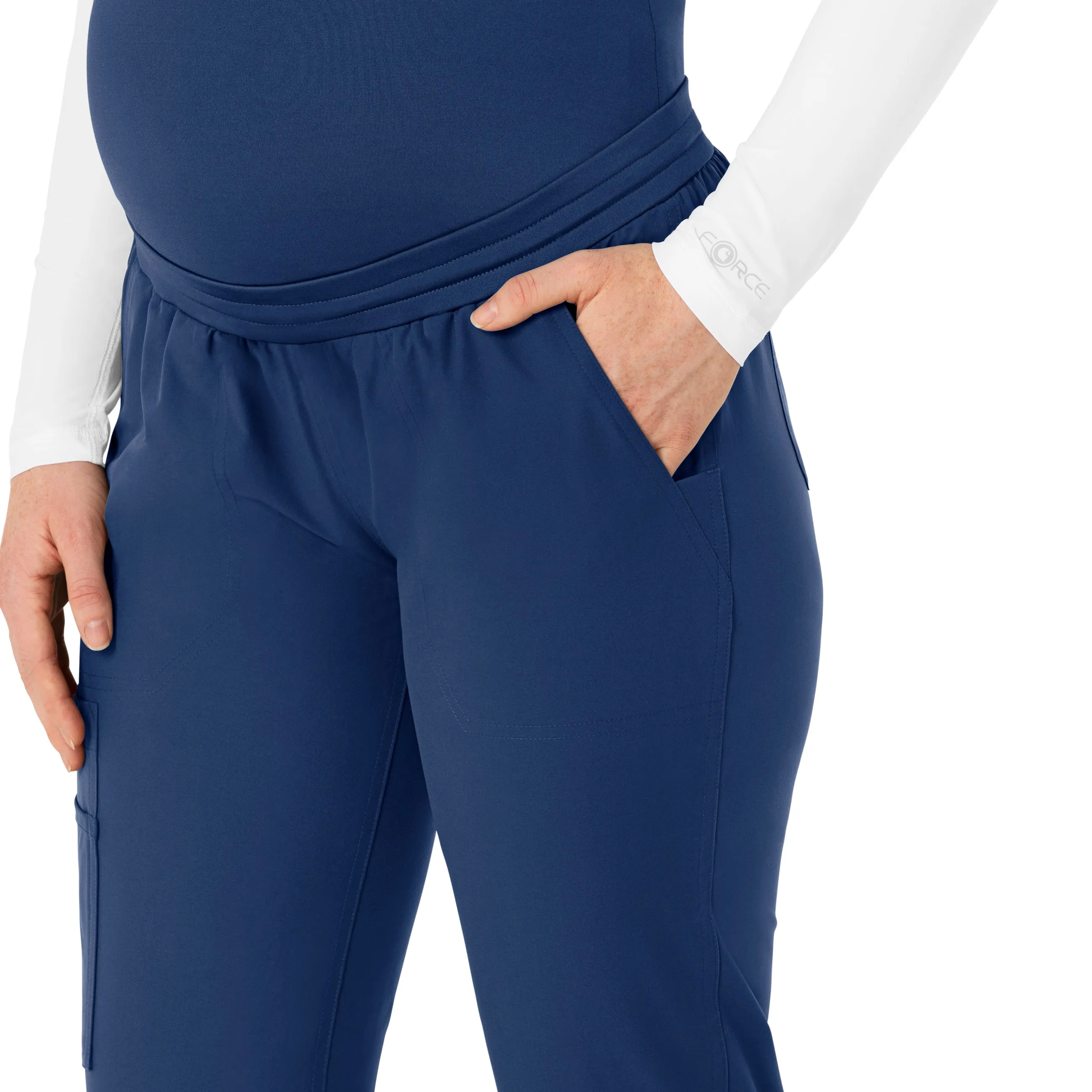 Force Essentials C54113 Maternity Jogger Scrub Pants Navy