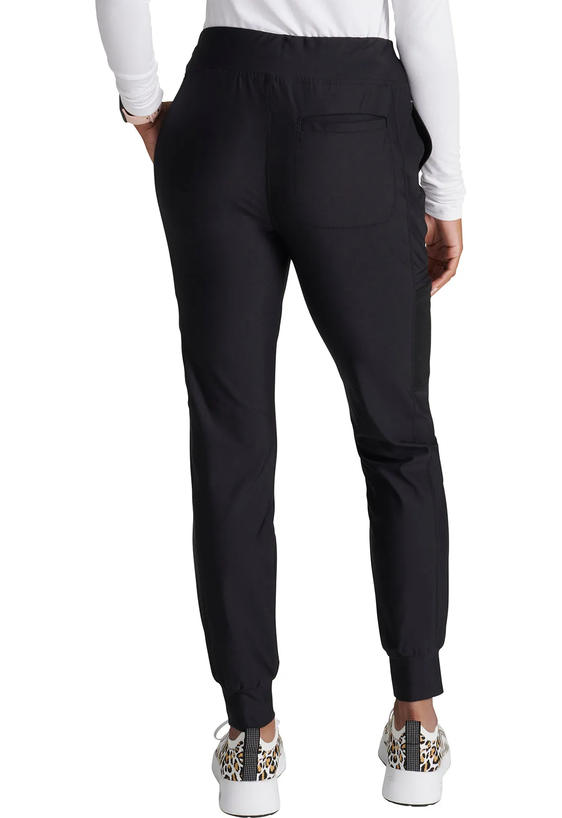 Form CK092 Mid Rise Tapered Leg Drawstring Pants Black