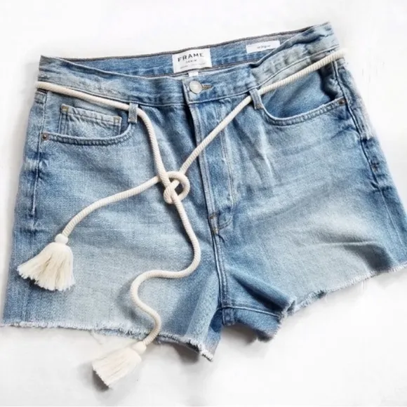 Frame high rise button fly cut off shorts size 29