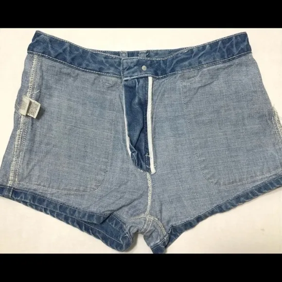 Free People high rise blue shorts
