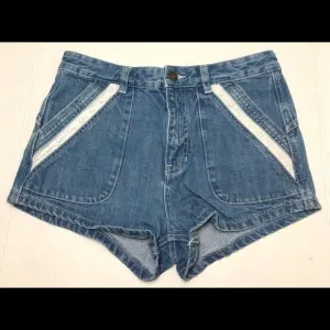 Free People high rise blue shorts