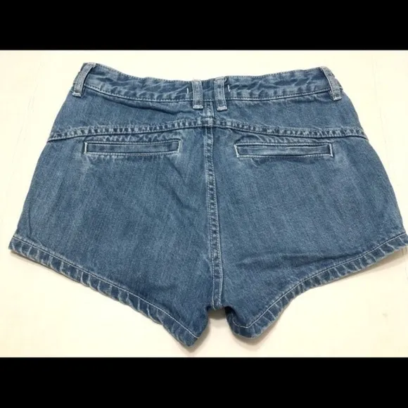 Free People high rise blue shorts