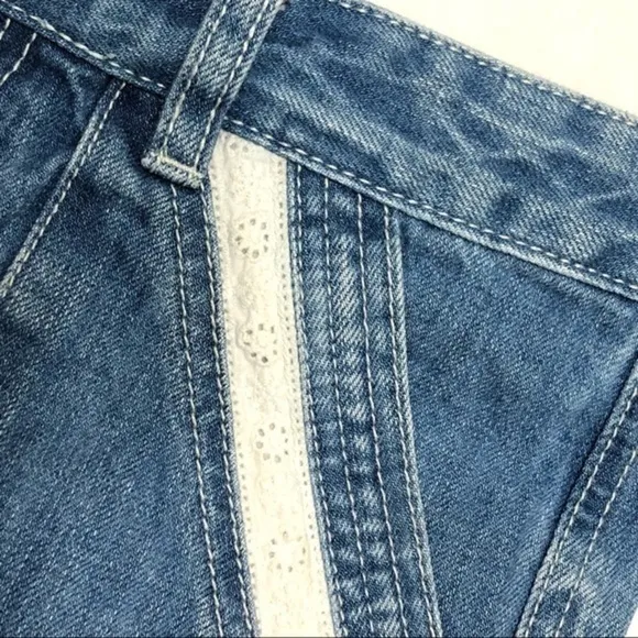 Free People high rise blue shorts