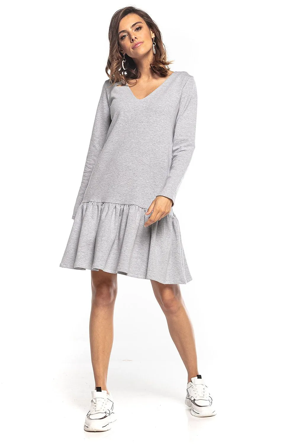 Frill Hem Sporty Midi Dress