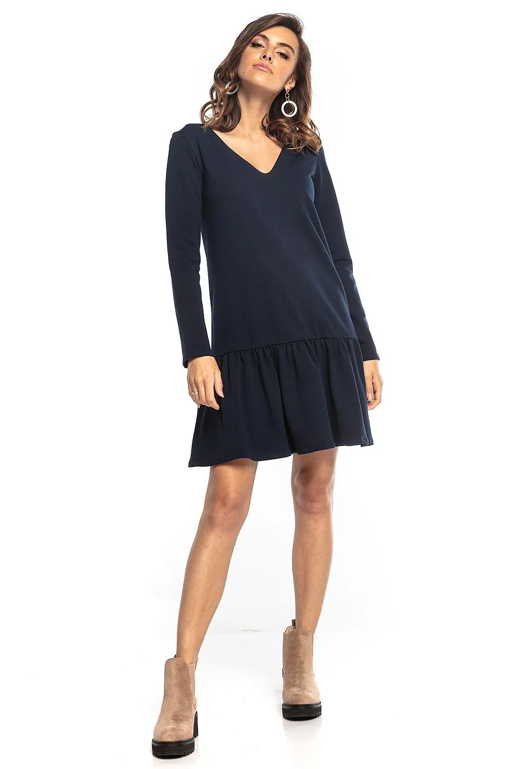 Frill Hem Sporty Midi Dress