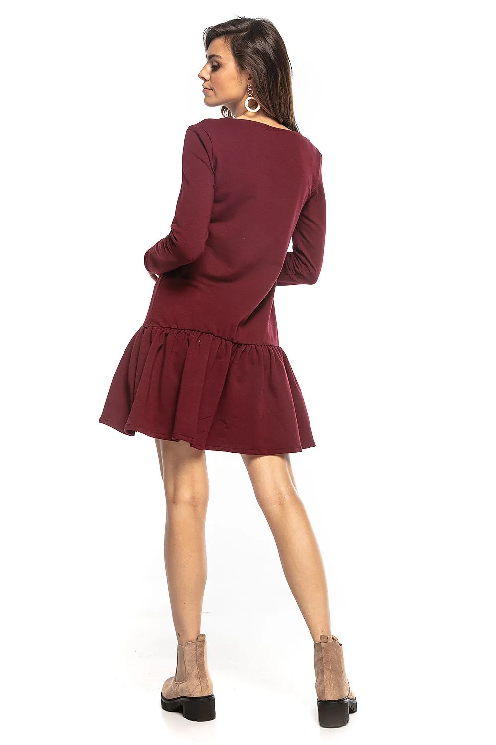 Frill Hem Sporty Midi Dress