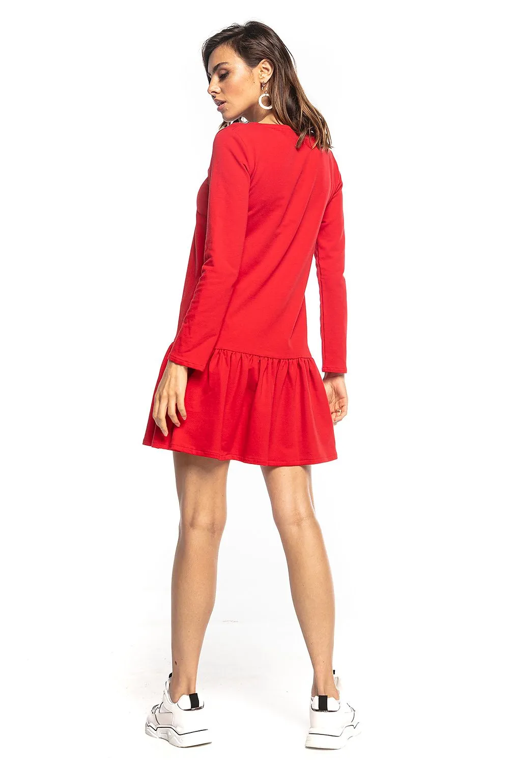 Frill Hem Sporty Midi Dress