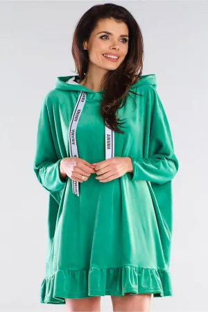 Frilled Logo Hoodie Dress