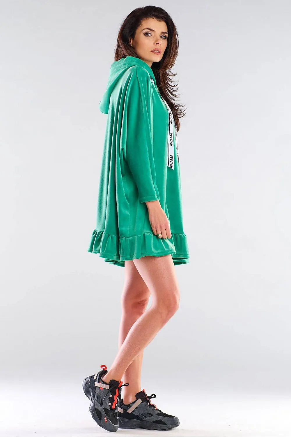 Frilled Logo Hoodie Dress