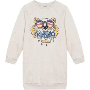 Girls Beige Marl Tiger Sweatshirt Dress