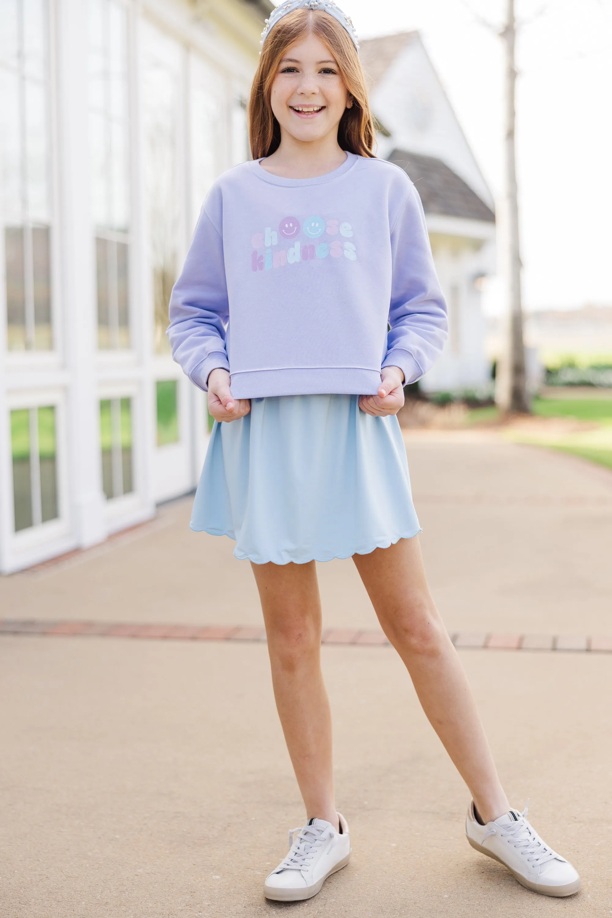 Girls: Choose Kindness Lavender Graphic Sweatshirt