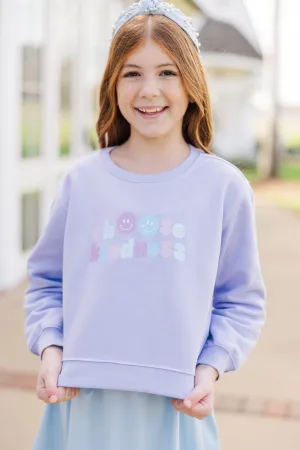 Girls: Choose Kindness Lavender Graphic Sweatshirt