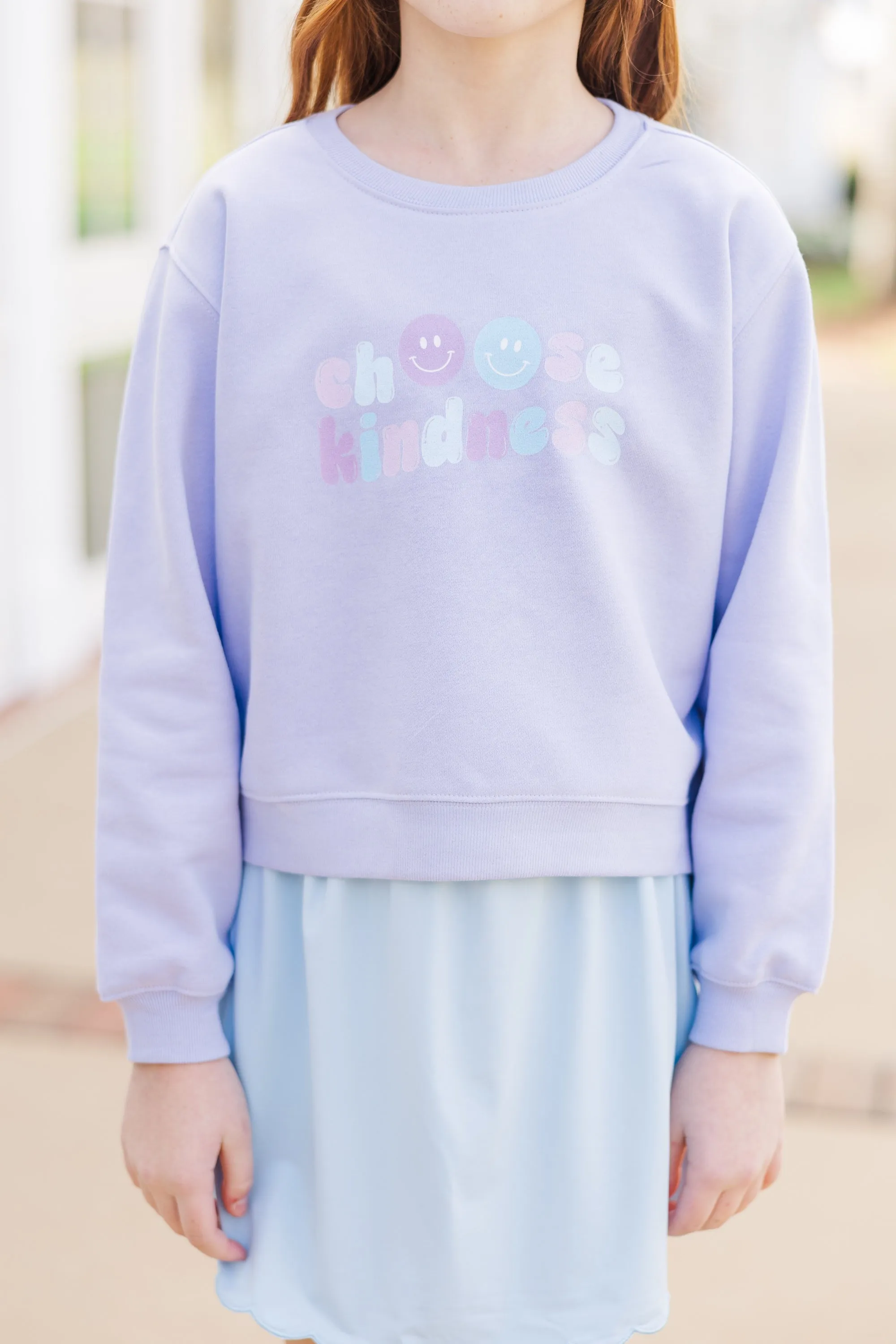 Girls: Choose Kindness Lavender Graphic Sweatshirt