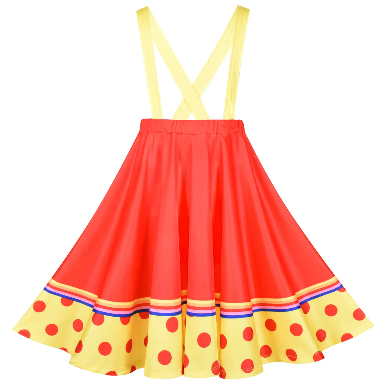 Girls Dress Clown Costume Halloween Carnival Of Cultures Rose Monday Size 4-10 Years