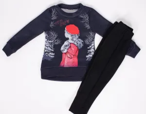 Girls' Navy Blue Top with Pants