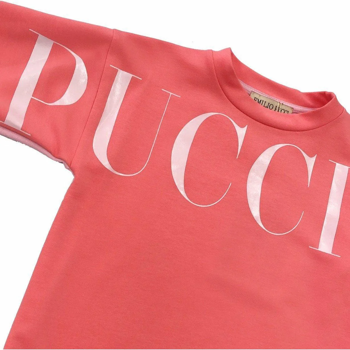 Girls Pink Logo Sweatshirt Dress