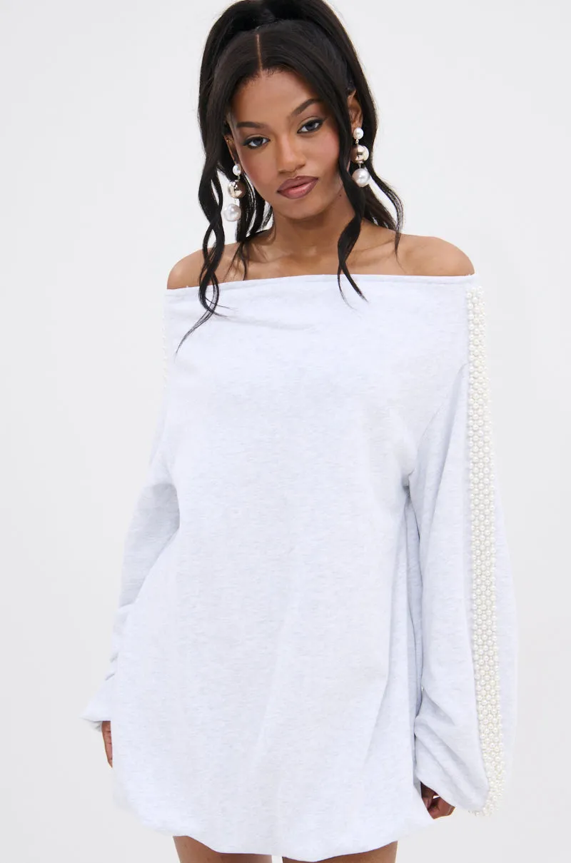 GORGINA OFF THE SHOULDER SWEATSHIRT DRESS