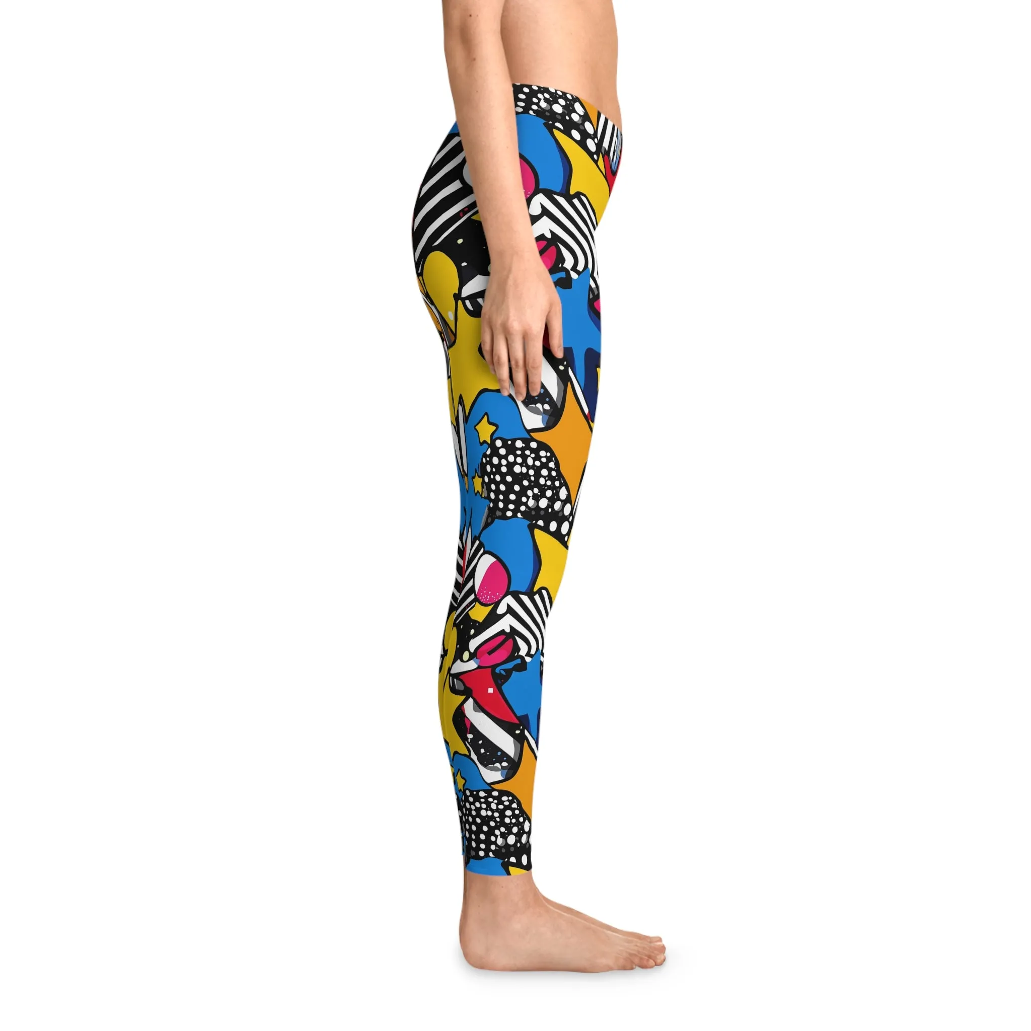 Graffiti Groove Stretchy Leggings for Active Lifestyle & Everyday Comfort