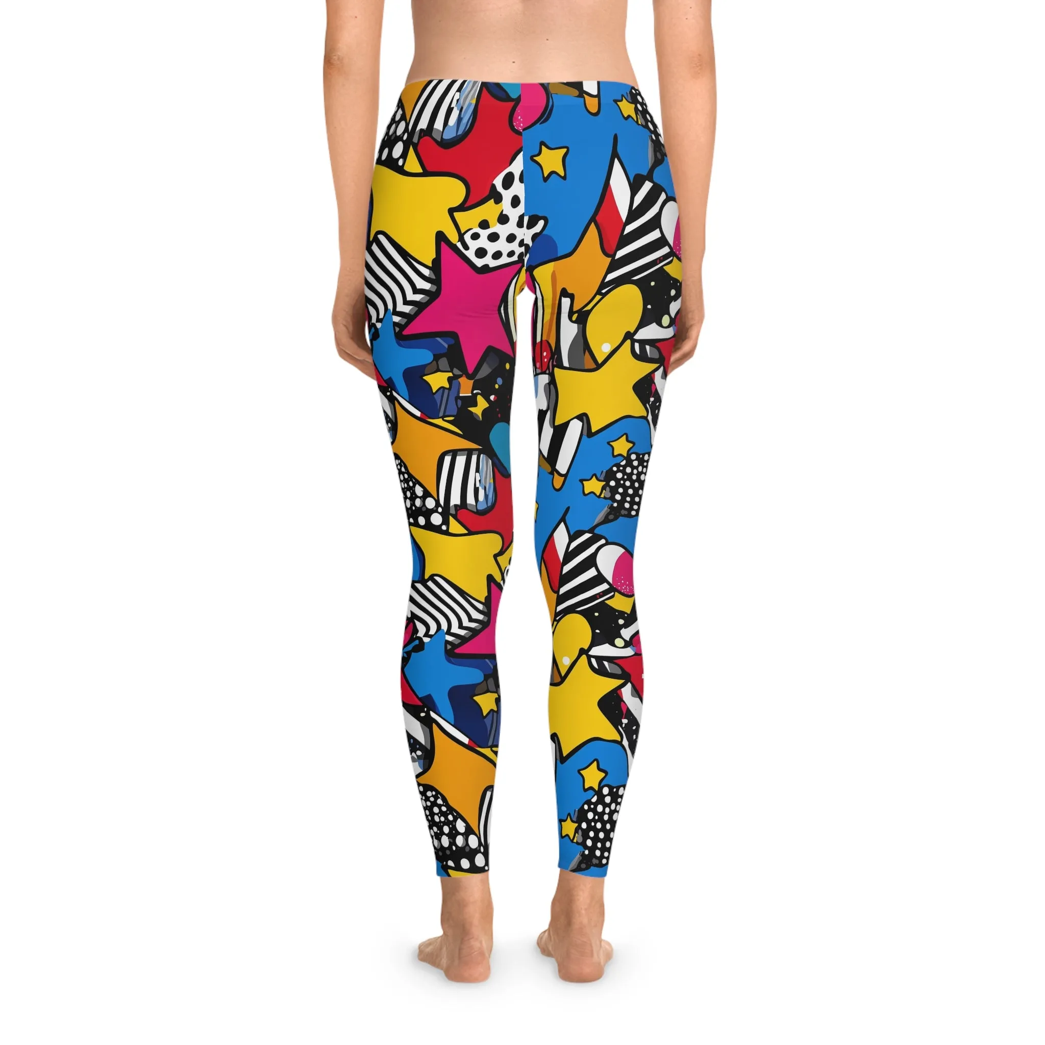 Graffiti Groove Stretchy Leggings for Active Lifestyle & Everyday Comfort