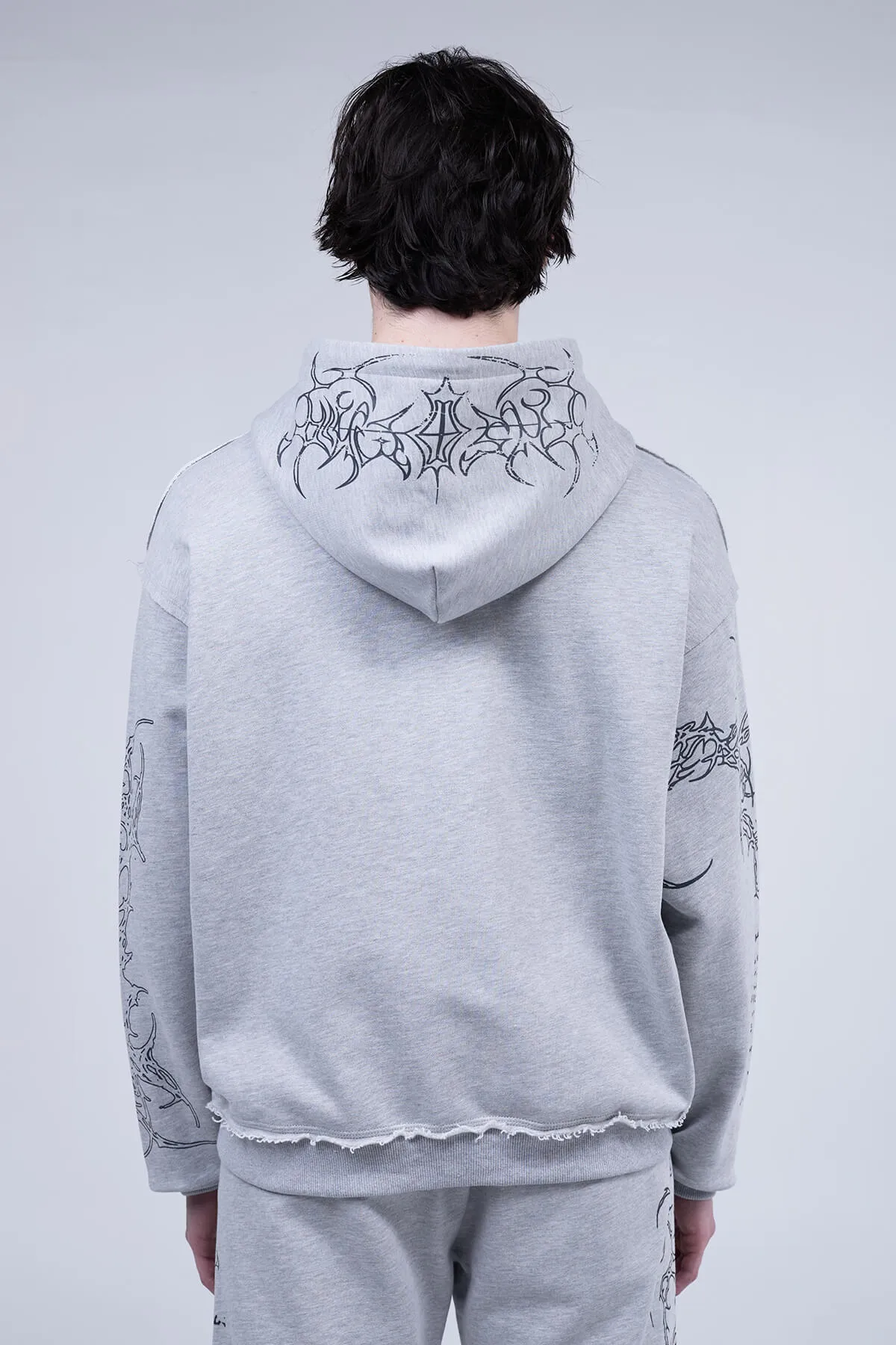 Gray Sigil Zip Hoodie