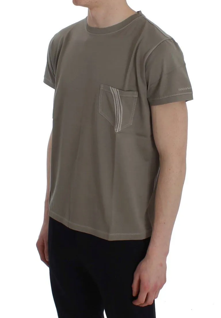 Green Kaki Cotton Crewneck T-shirt