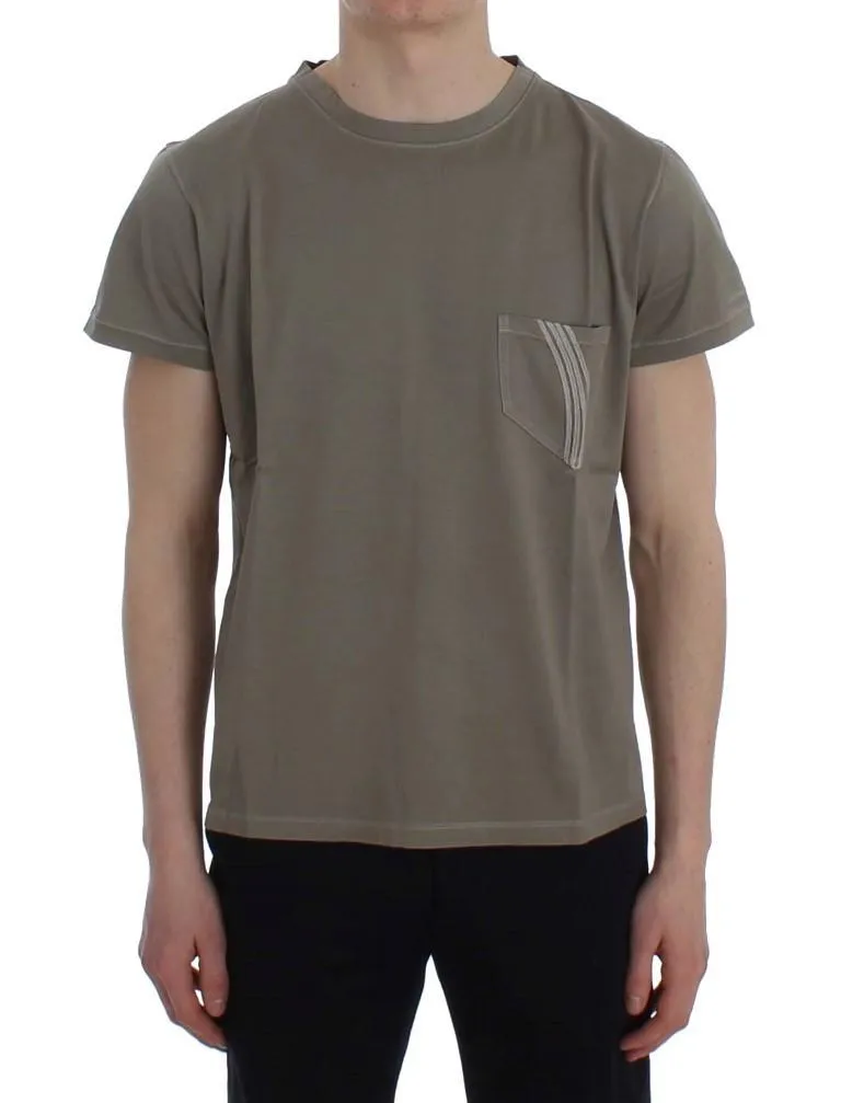 Green Kaki Cotton Crewneck T-shirt