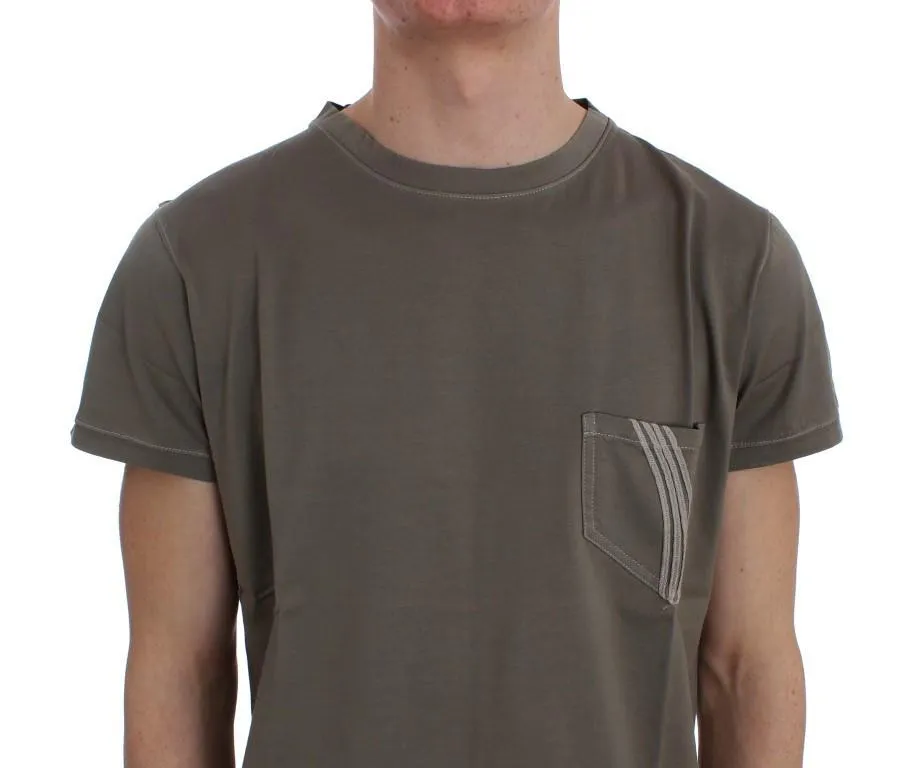 Green Kaki Cotton Crewneck T-shirt