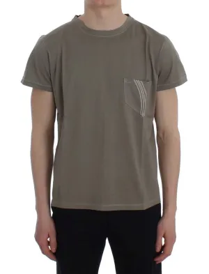 Green Kaki Cotton Crewneck T-shirt
